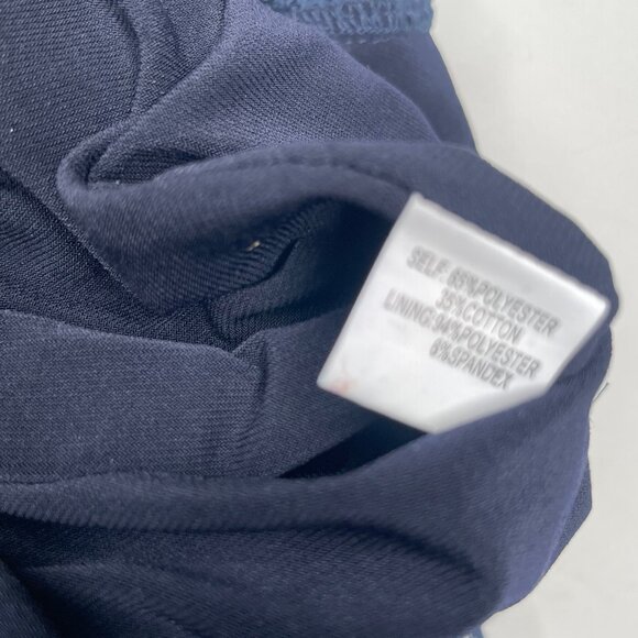 Kay Unger New York Navy Blue Sweater Dress 3/4 Sheer Sleeve Sz 6 Event Occasion - Picture 11 of 12